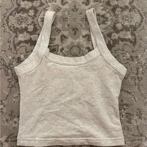 Aritzia Light Gray Crop Top